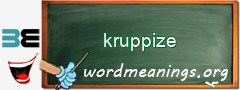 WordMeaning blackboard for kruppize